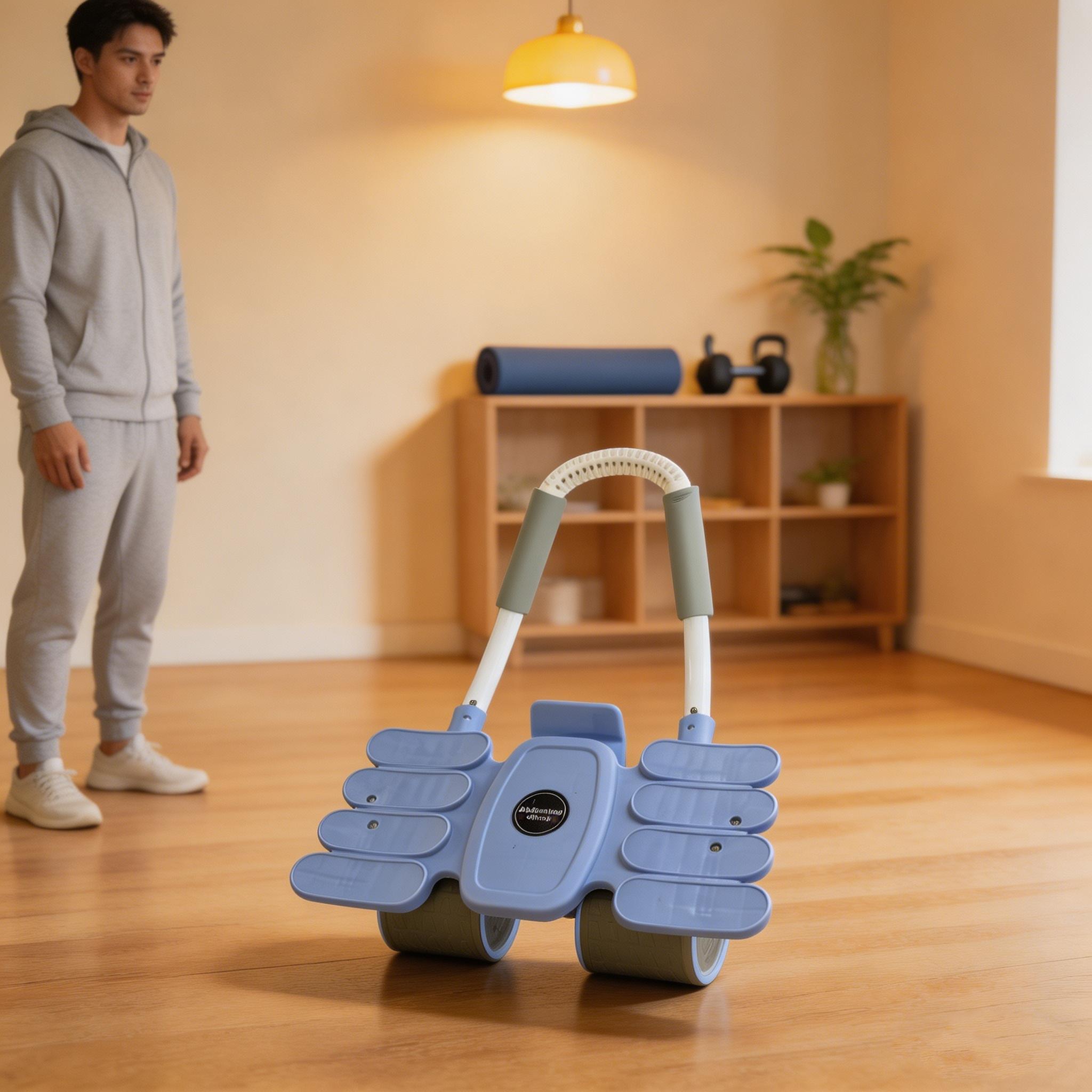 Ab Roller Wheel with Elbow Support – Automatic Rebound Abdominal Trainer, upgraded base and thickened frame, core fitness equipment for both men and women, suitable for abdominal training, stability training and rebound workouts in home gyms.