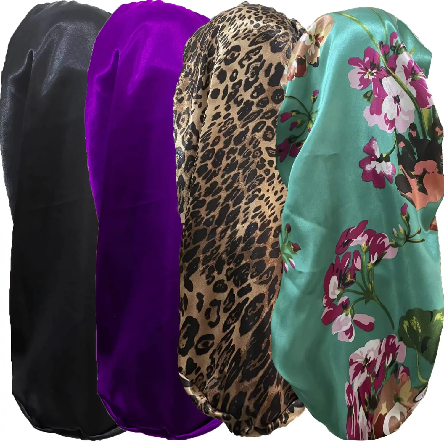 4 Pcs Bonnet for, Long Sleep Cap Soft Bonnet for Braids