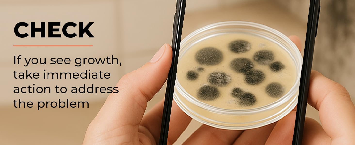 Mold Test Kit – Test 10 Different Areas, Swab Sample and Air Sample, Easy-to-Use Guide,-Testing