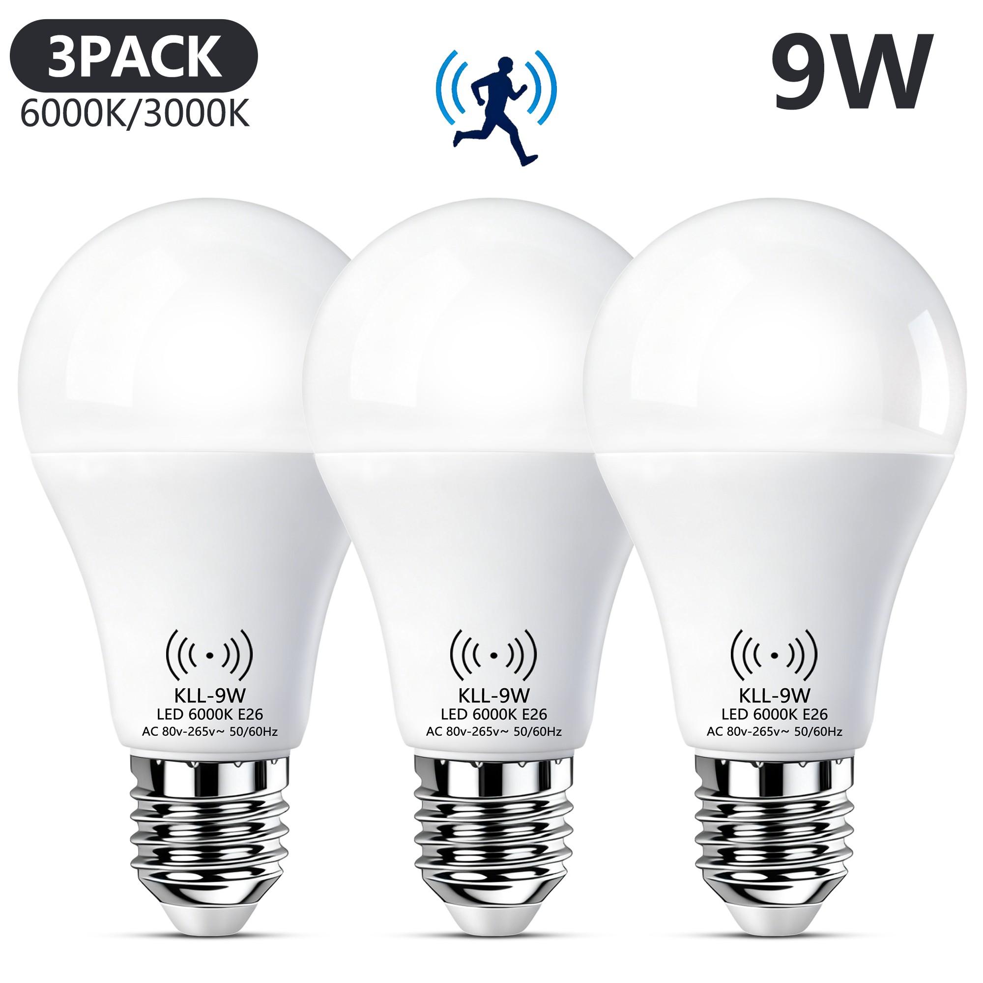 Kasotile Motion Sensor LED Bulb, 9w 3000k/6000k, Ac 80-265v, E26/e27 Base, Indoor Lighting, Hallway Lamp, Energy Efficient