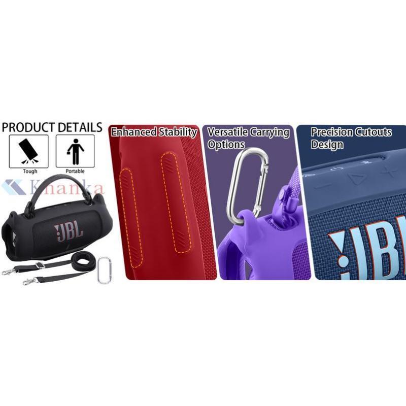 remium Silicone Case for JBL Charge 6, Full Protection Sleeve with Carrying Handle, Detachable Shoulder Strap and D-Ring, Lightweight & Durable for Daily Use and Outdoor Activities. bluetoothspeaker portablespeaker