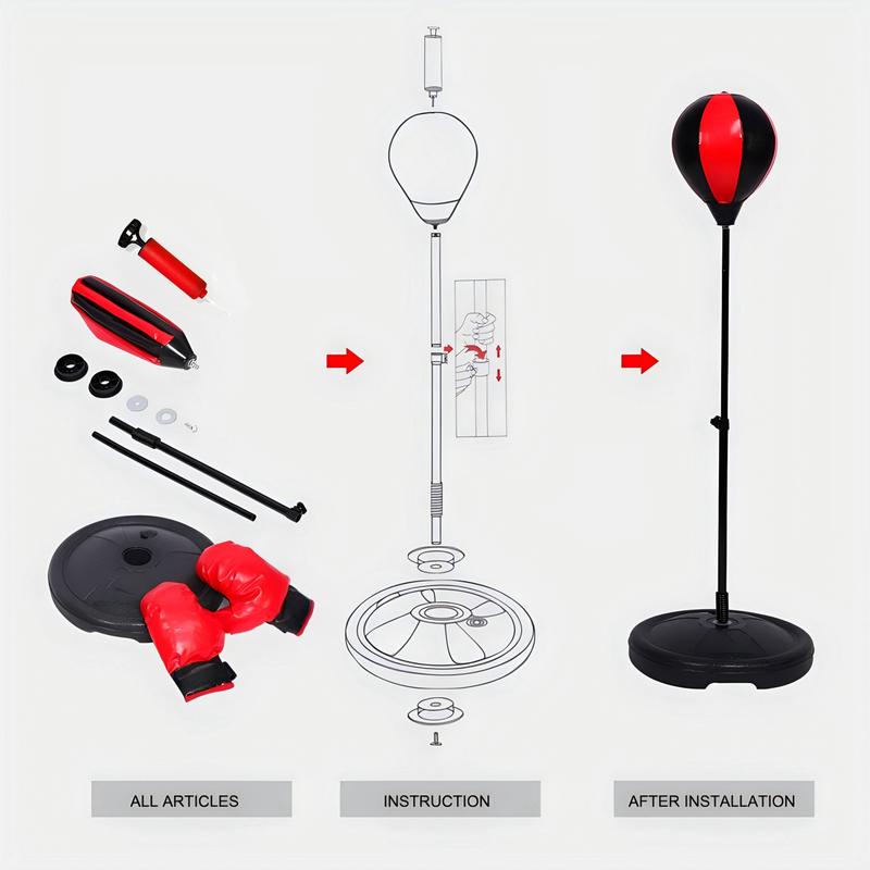 Standing Boxing Quick Ball Kit with 2 Boxing Gloves and Punching Ball, Stress Relief Office Equipment, Adult Reaction Training Ball, Boxing Sets