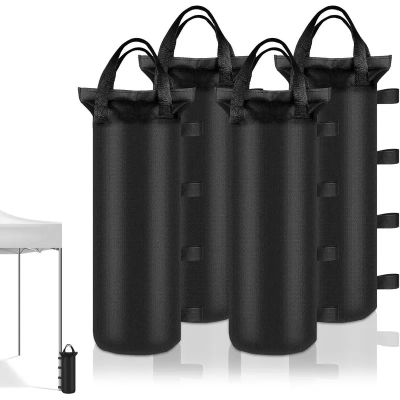 Outdoor sports 4 Pack Sand Bags 6x20 inch Heavy Duty for Canopy Tent Weights |   Holds 26 lbs each, 800D Oxford cloth with waterproof coating and hook and loop straps