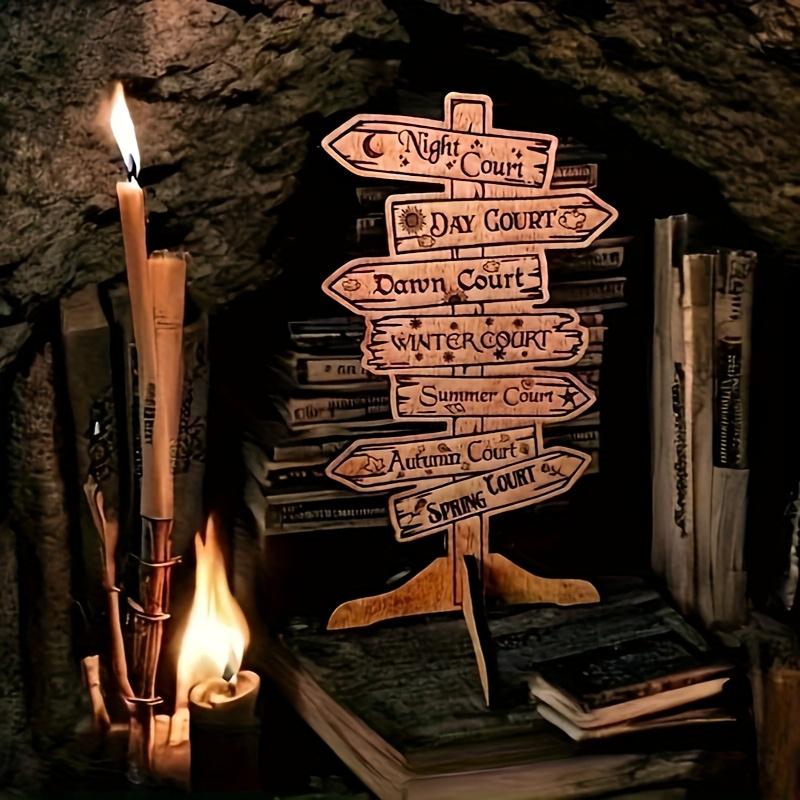 Acotar Velaris Handmade Wooden Bookmark, Retro Style Night Garden Design, Ideal Gift for Book Lovers, Indoor/outdoor Use, No Power Needed