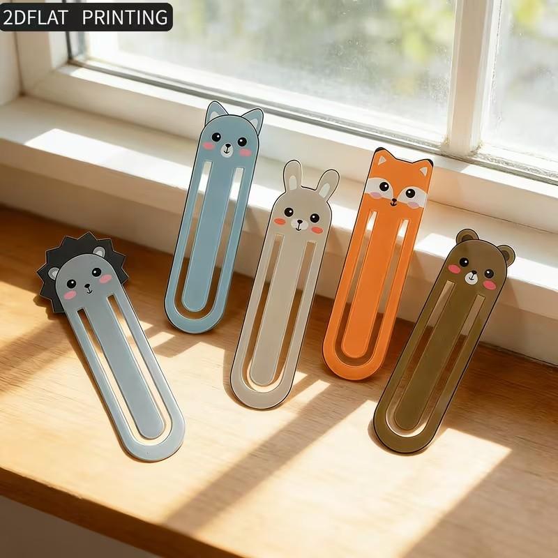 5pcs Acrylic Bookmarks with Cute Animal Designs, Perfect Gift for Animal Lovers, Book Enthusiasts, and Reading Fans