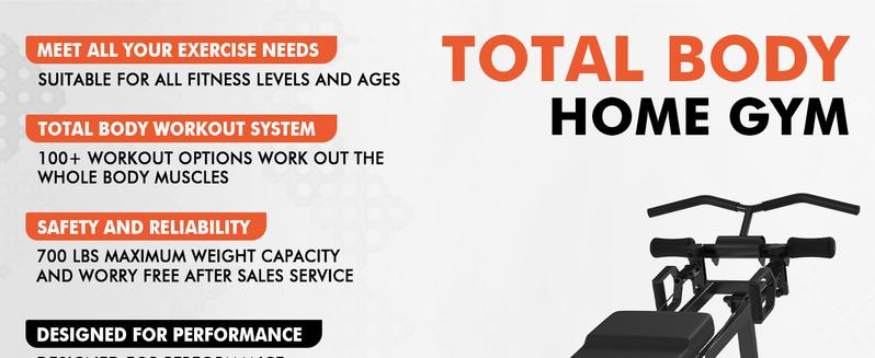 Total Home Gym with Detachable Footplate,Swing Attachment and Weight Holder,Versatile Total Body Training Machine for Home Gym Workout