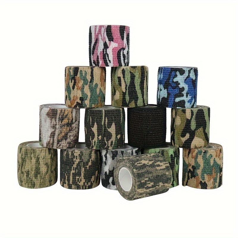 12 Rolls Camouflage Print Self-Adhesive Bandage Wrap for Finger/Wrist Support, Camping/Fishing Gear & Outdoor Sports Safety Guard