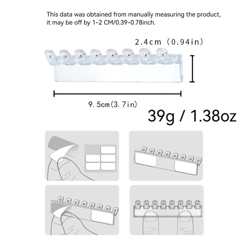 Wall-Mounted Transparent Acrylic Jewelry Storage Hooks, Polished Durable Simple Design, Multi-Functional Space-Saving Organizer