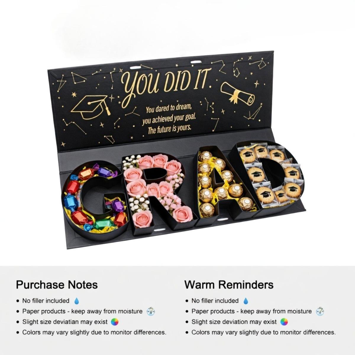 Class of 2026 GRAD Letter Gift Box, Fillable Graduation Favor Box, Creative DIY Graduation Gift Packaging Box, Graduation Party Candy Box, Snack Box, Keepsake Gift Box, Congrats Grad Gift Wrap