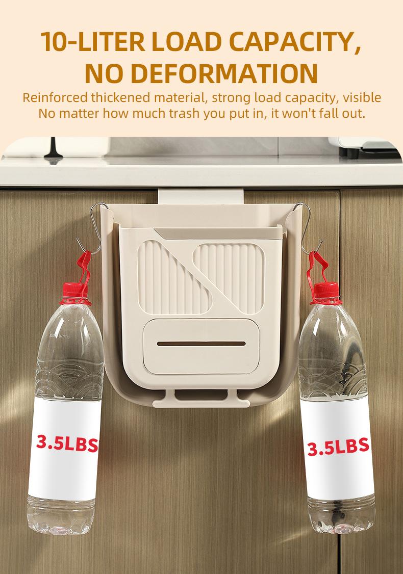 Foldable Kitchen Narrow Trash Can – Hanging Garbage Organizer, 1 Count Kitchen Bin, Space-Saving Household Items & Kitchen Accessory for Home