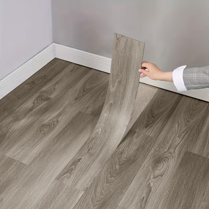 30 Pcs Glossy PVC Self-Adhesive Wood Grain Floor Stickers, Durable Waterproof and Oil-Proof Flooring Patchwork for Universal Home Use