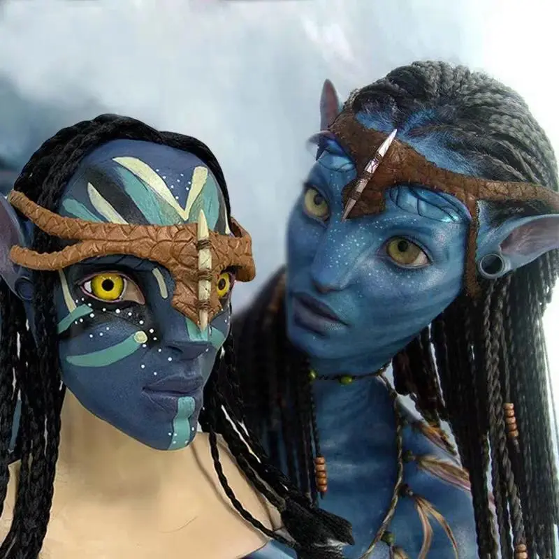 Movie Avatar 2 Cosplay Mask Latex Avatar The Way of Water Alien Costume Party Halloween Masks Adult