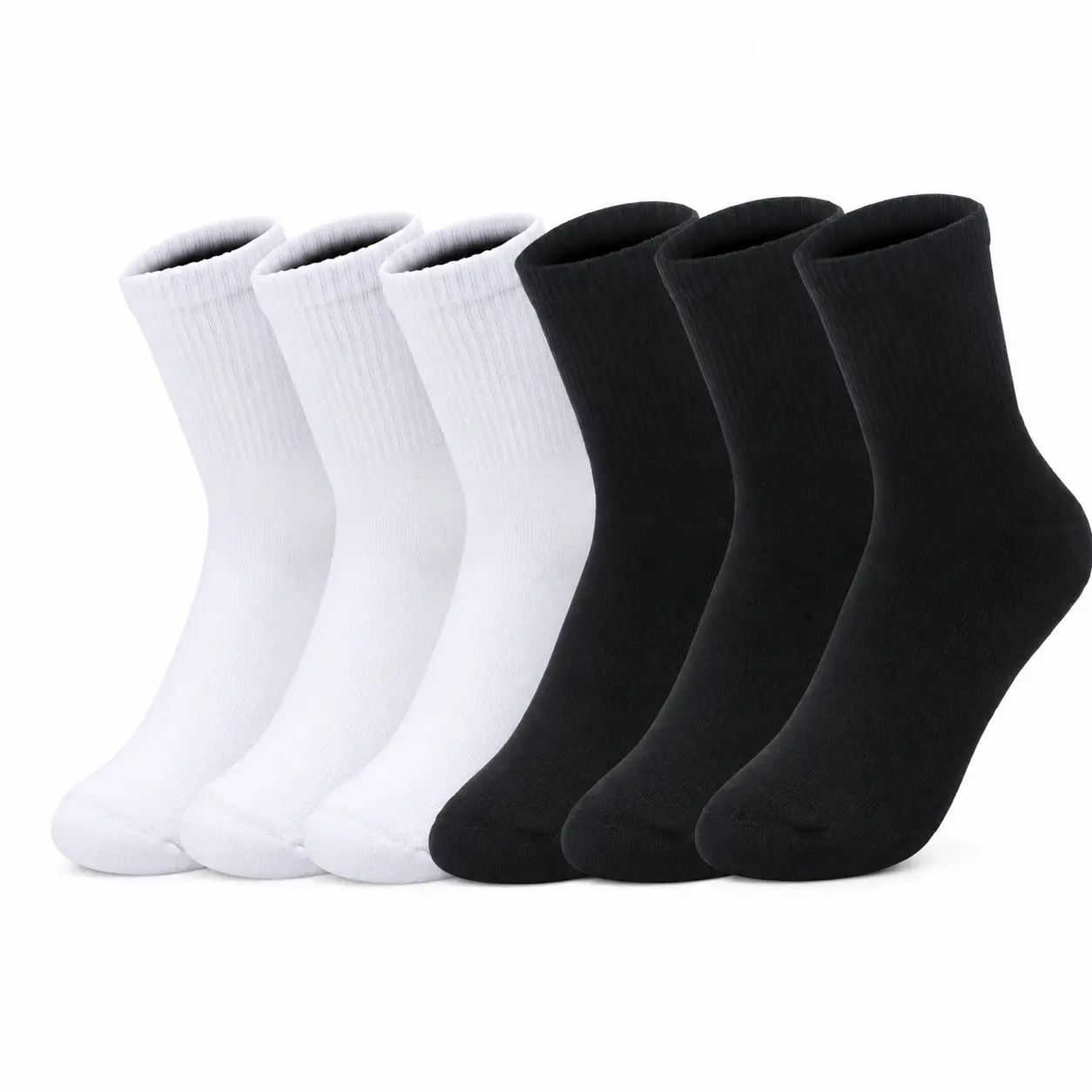 Crew Socks for Men Women 6 Pairs, Cushioned Athletic Socks, Breathable Cotton Sport Socks, Thick Comfort Running Gym Workout Socks, Casual Everyday Ankle Socks Bulk Pack