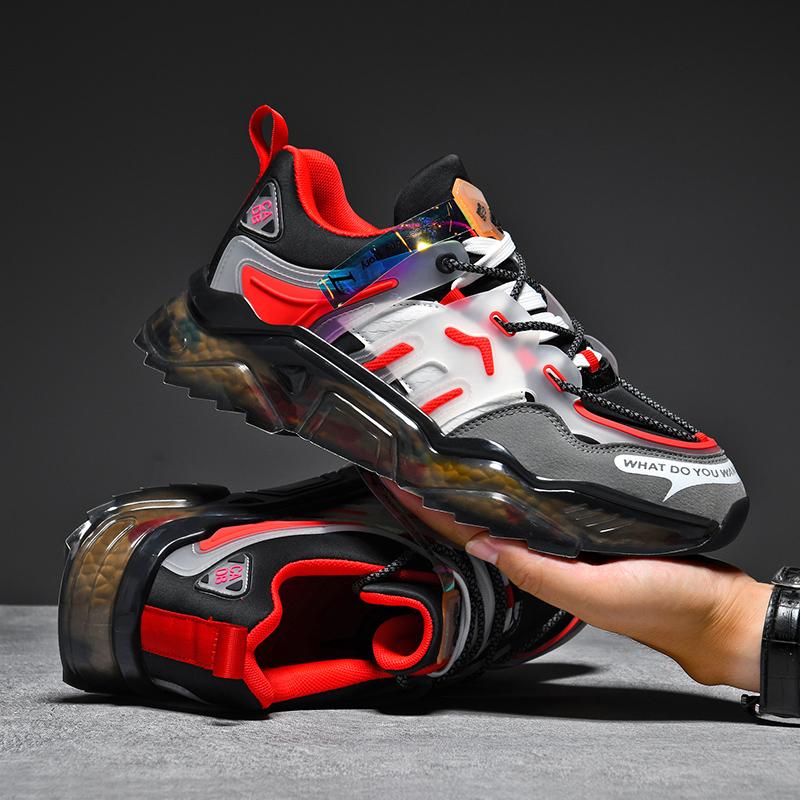 Men's Popcorn Sole Shoes, Lightweight Shock Absorption, All-Season Sport Casual Sneakers, Comfortable and Versatile Footwear