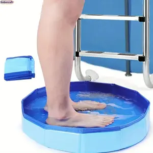 Portable Foldable Foot Wash Basin, Outdoor Foot Rinse Tub for Pool Entry, Beach & Backyard Use, Collapsible Foot Cleaning Bucket, Lightweight Pool Accessories for Removing Sand, Dirt and Grass Before Swimming