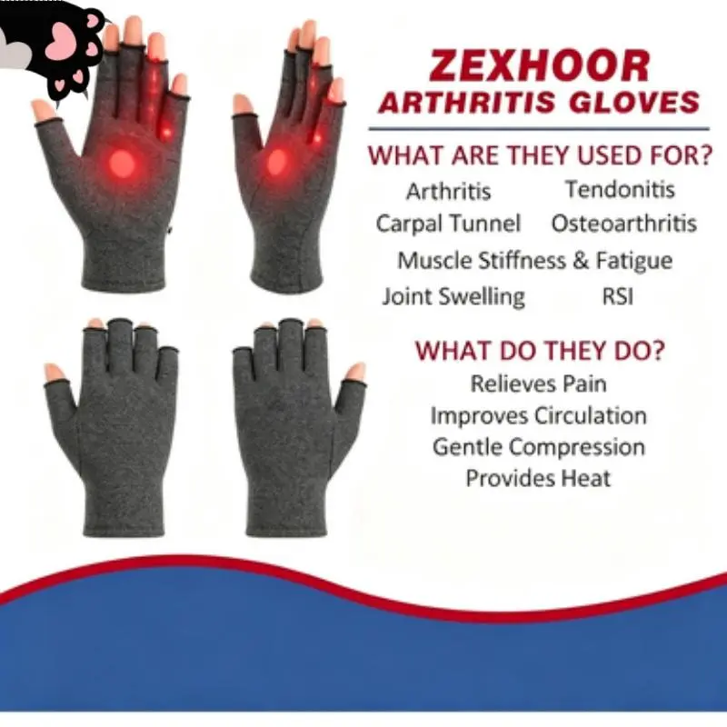 2 Pairs Unisex Breathable Fingerless Compression Gloves, Dexterity-Friendly Therapeutic Hand Support Sleeves, Touchscreen & Typing Ready, Boost Circulation, Relieve Arthritis, Carpal Tunnel & Joint Stiffness, Comfort Hand Compression Accessory for Office