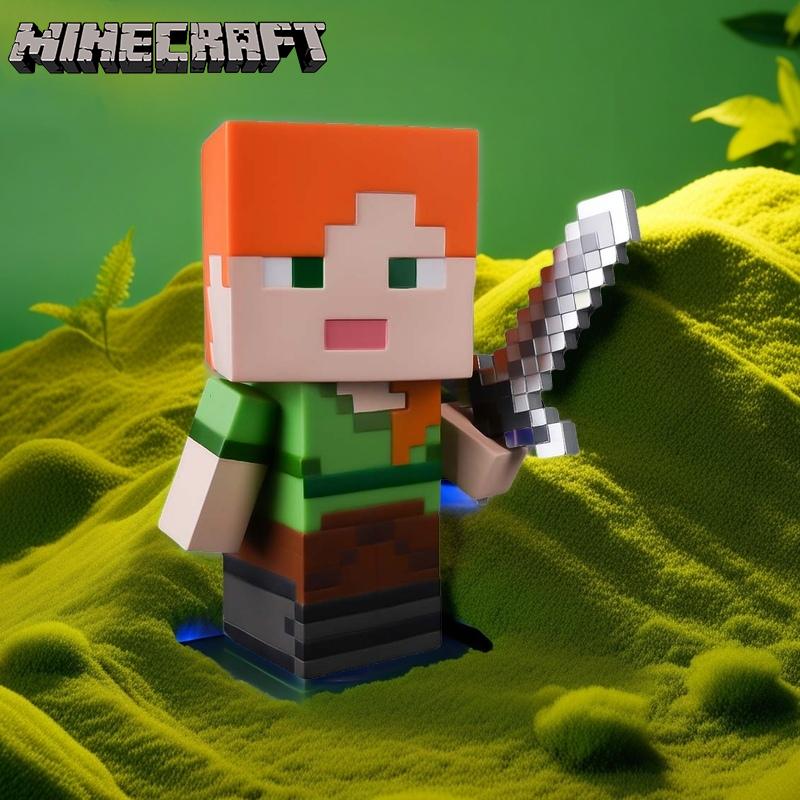 1PC Minecraft Officially Licensed Alex Coin Bank Creative Drop Proof Piggy Bank Cartoon Pixel Futuristic Style Q Version Cute Alex Explorer Money Jar Grade Deposit Jungle Temple Raider Easter Gifts