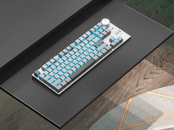 Sikaic L Shaped Reversible LED Gaming Desk With Power Outlets Strip Monitor Shelf Keyboard Tray Pegboard And Storage Shelves Furniture Modern Organization