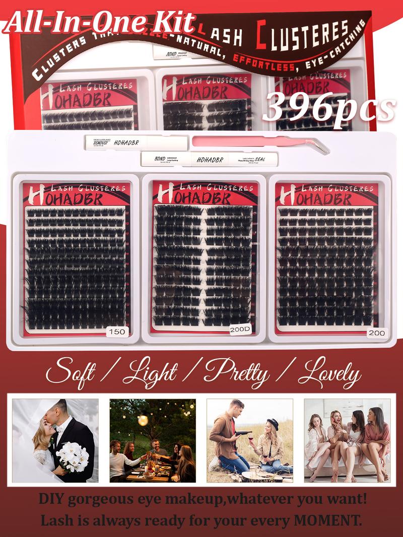 3Styles Upgrade Lashes Kit, Lashes with Ultra-Dense, Waterproof, Long-Lasting | Flora | Natural Daily, Volume Style | Beginner-Friendly Lashes for Flawless, Voluminous Look | Waterproof Long-Lasting Lash Extension Kit Must-Have Clusters