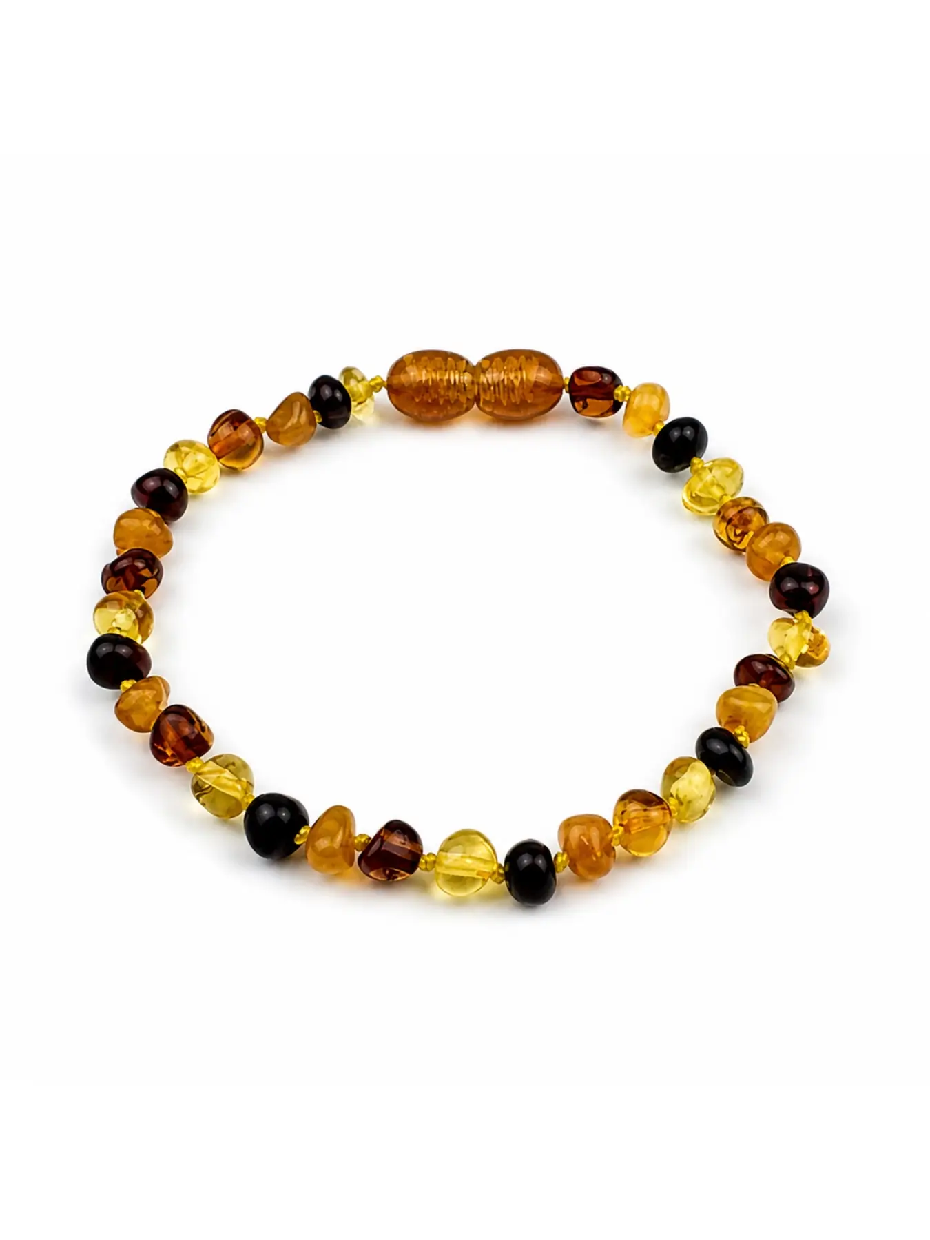 Natural Baltic Amber Bracelet, Colorful Stress Relief Lightweight Women's Daily Wear, 17cm Ultra-Light Chain, Single Piece