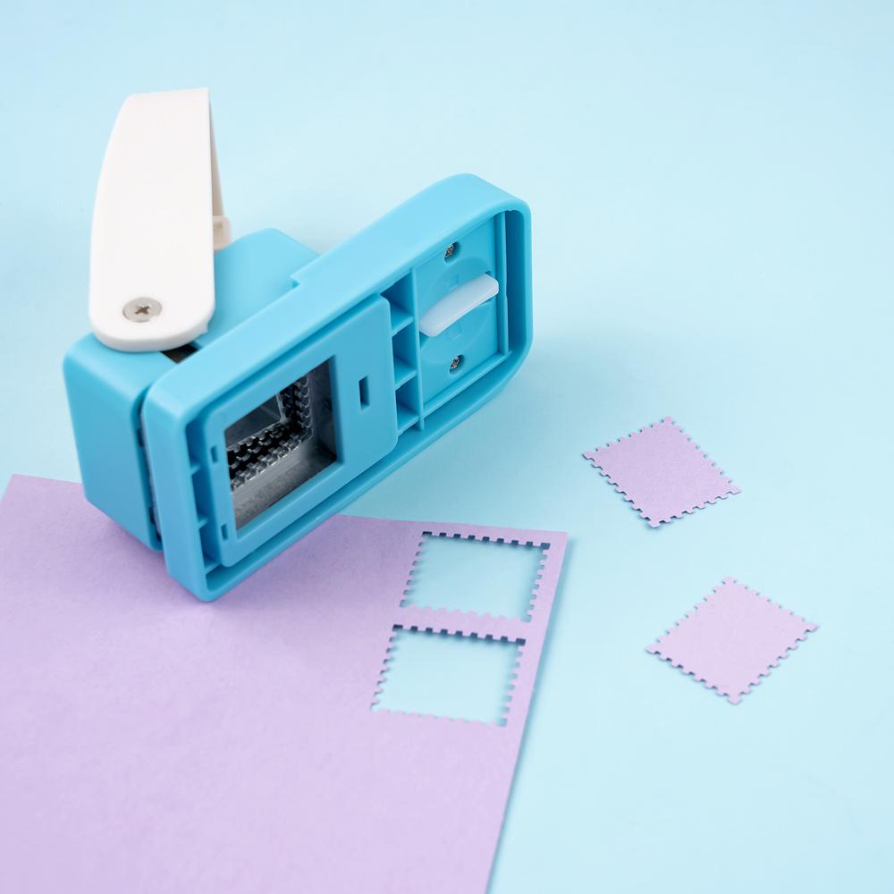1x0.8inch Rectangle Postage Stamp Punch Lever Action Craft Punch for Paper Crafting Scrapbooking Various Materials Punching Tool