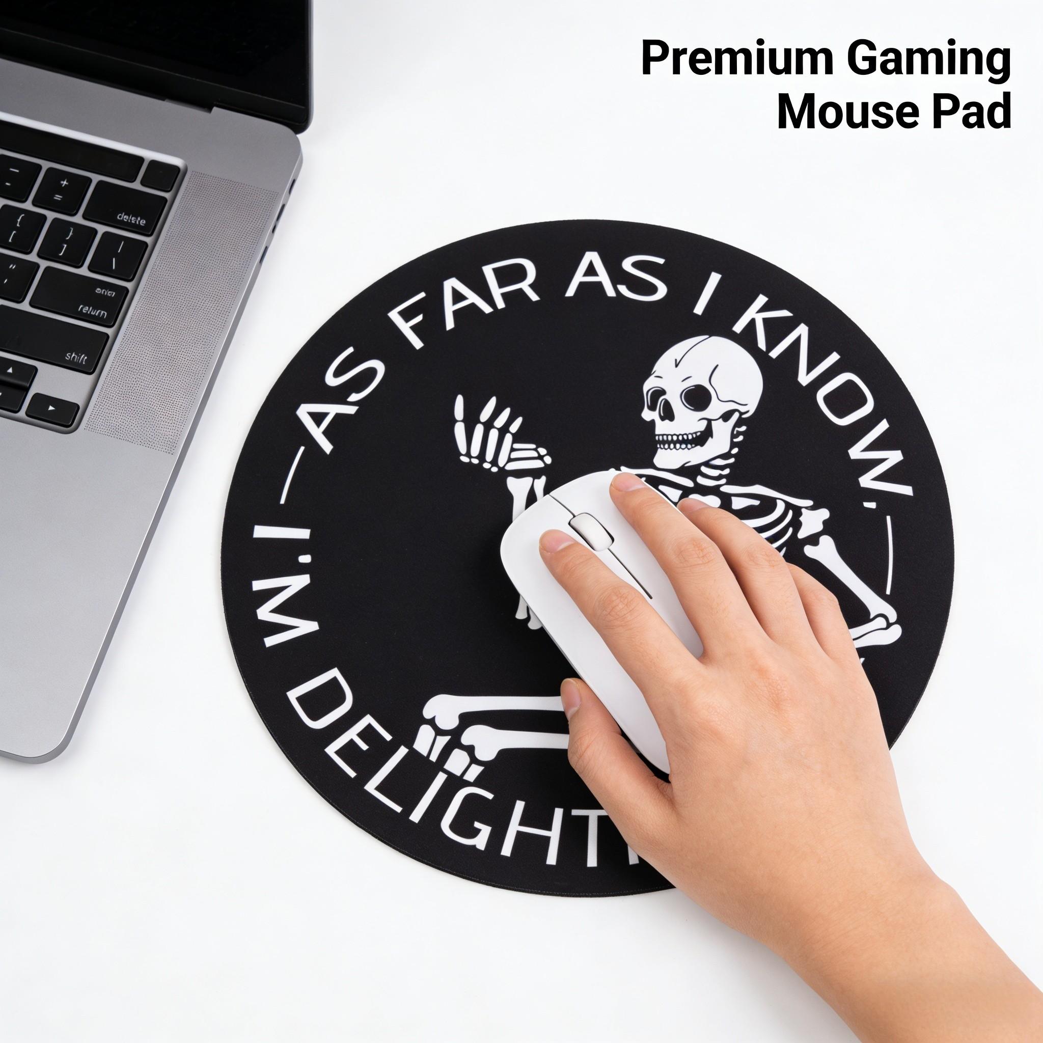 Fashion Skull Head Round Mouse Pad, Non-Slip Rubber Base, Small Desktop Mat for PC/laptop, Gaming/mouse Pad, Gift for Women, 7.87 Inches