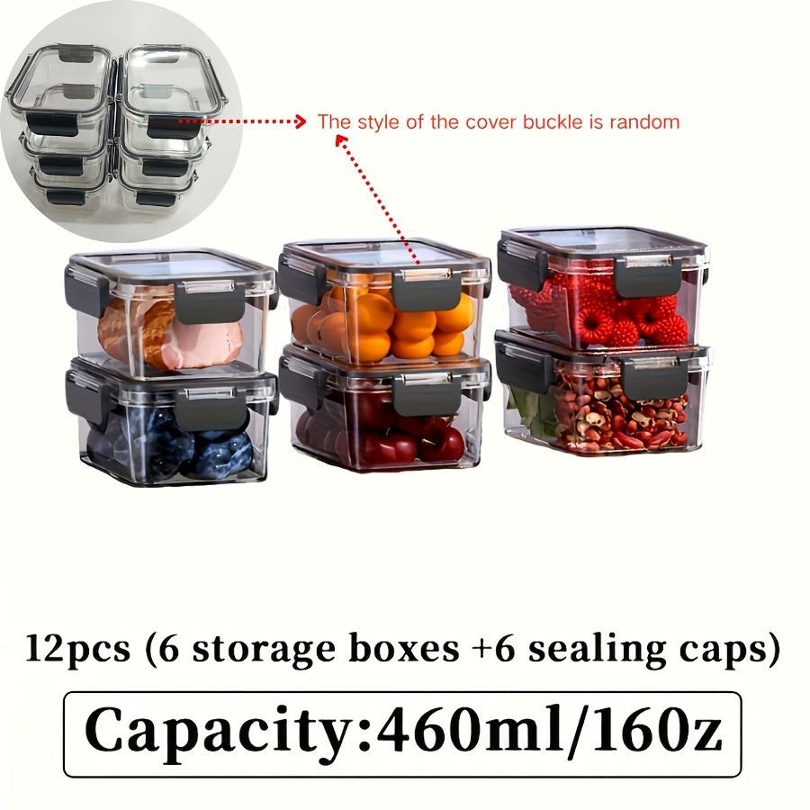 12pcs Stackable Refrigerator, Freezer Storage Containers with Sealing Lids - Transparency PET, Reusable & Durable for Fruits, Vegetables, Meats - Ideal for Kitchen, Cabinet & Fridge Organization, Refrigerator Accessories