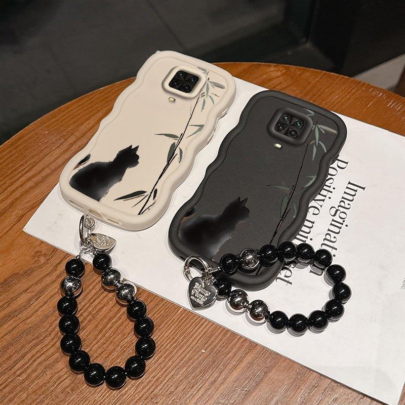 1 Piece Kitten and Bamboo Stylish Suitable For Redmi Note 9 Pro Max Phone Case Cover With Flexible Finish Featuring Anti-Scratch And Lanyard For Fitness