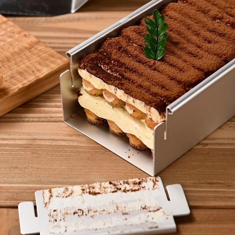 Rectangular Stainless Steel Cake Mold Set, Long Tray & Spatula Tools, Commercial Mousse Cheese Cake Baking Supplies, Trendy Tiramisu Moulds, Bakery Molds