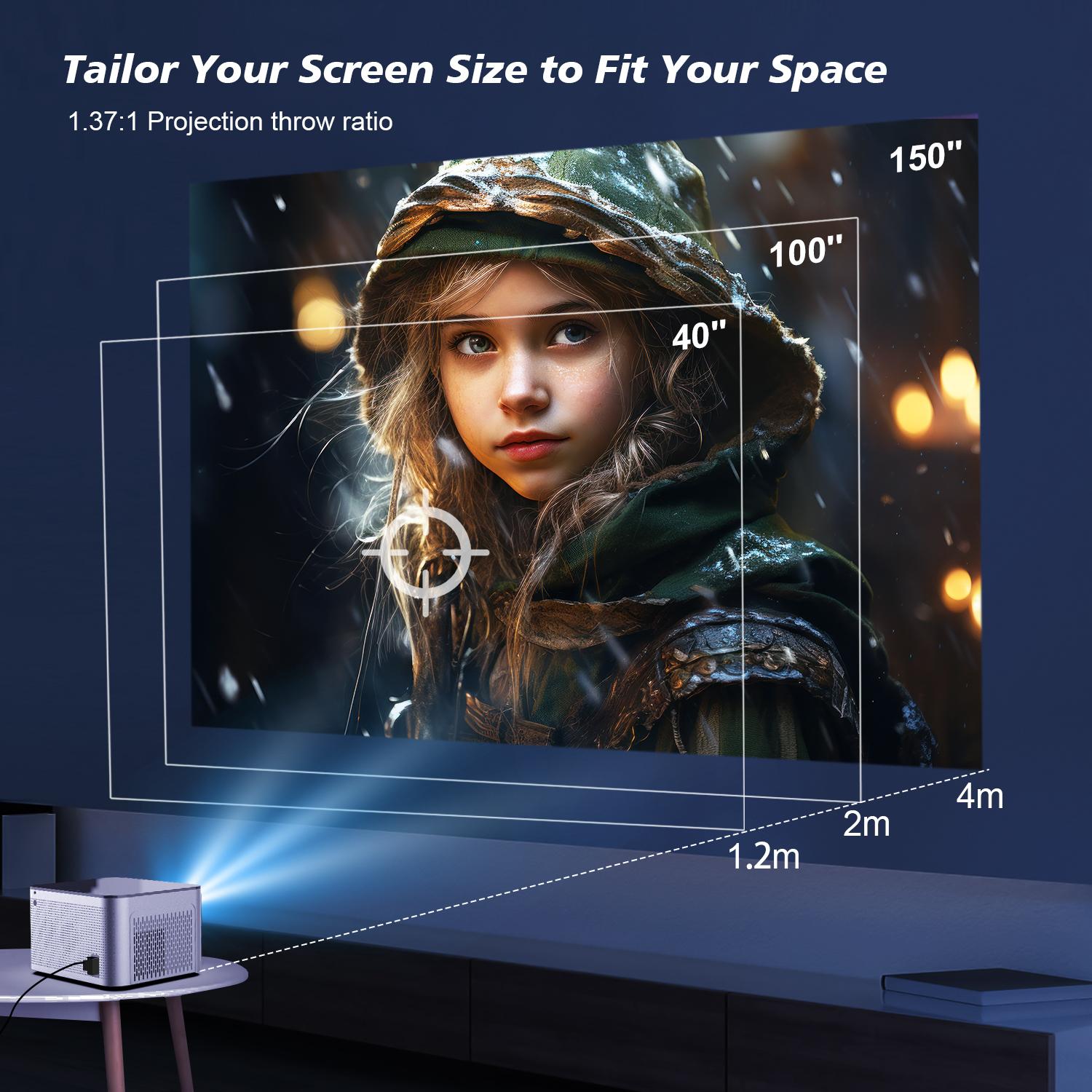 Magcubic 580ANSI HY350 Projector Native 1080P Android 11 Wifi6 Voice Control 4K Videosource Supported Allwinner H713 Electronic Focus BT5.0 Home Cinema Entertainment #TikTokShopBackToSchool,back to school,back to school haul