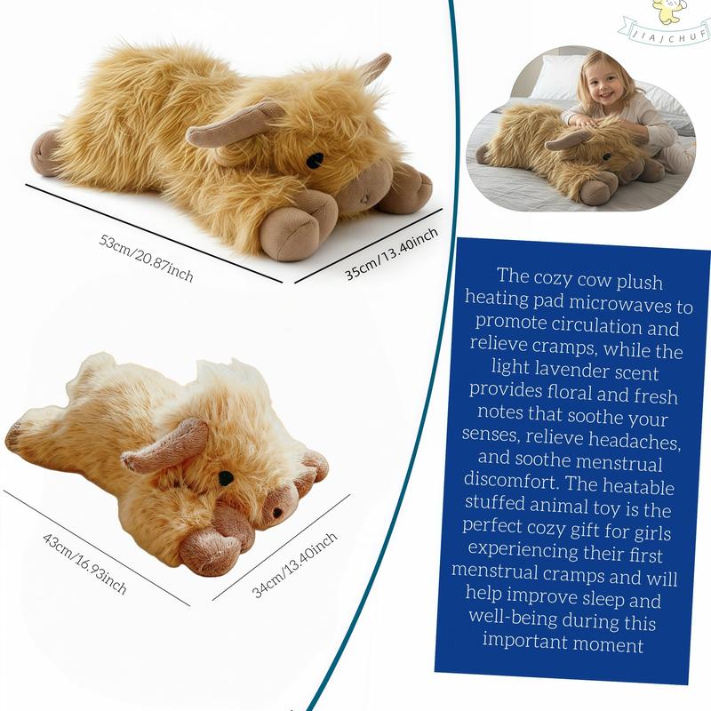 Giant Heatable Highland Cow Plush, 53cm/43cm Microwave Safe Stuffed Animal, Heating Pack & Weighted Limbs, Warm Toy for Adults & Kids Giant Heatable Highland Cow Plush, 53cm/43cm Microwave Safe Stuffed Animal, Heating Pack & Weighted Limbs, Warm Toy for Adults & Kids