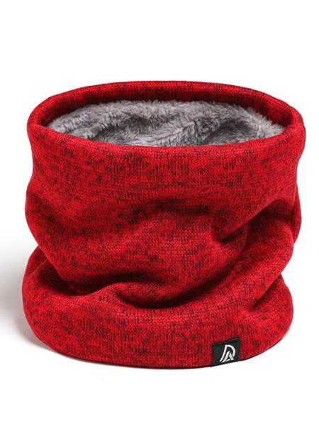 Unisex Fall Winter Windproof Knit Scarf, Thick Fleece Lined Neck Warmer, Casual Outdoor Cycling Skiing Accessory, Knitted Shawl