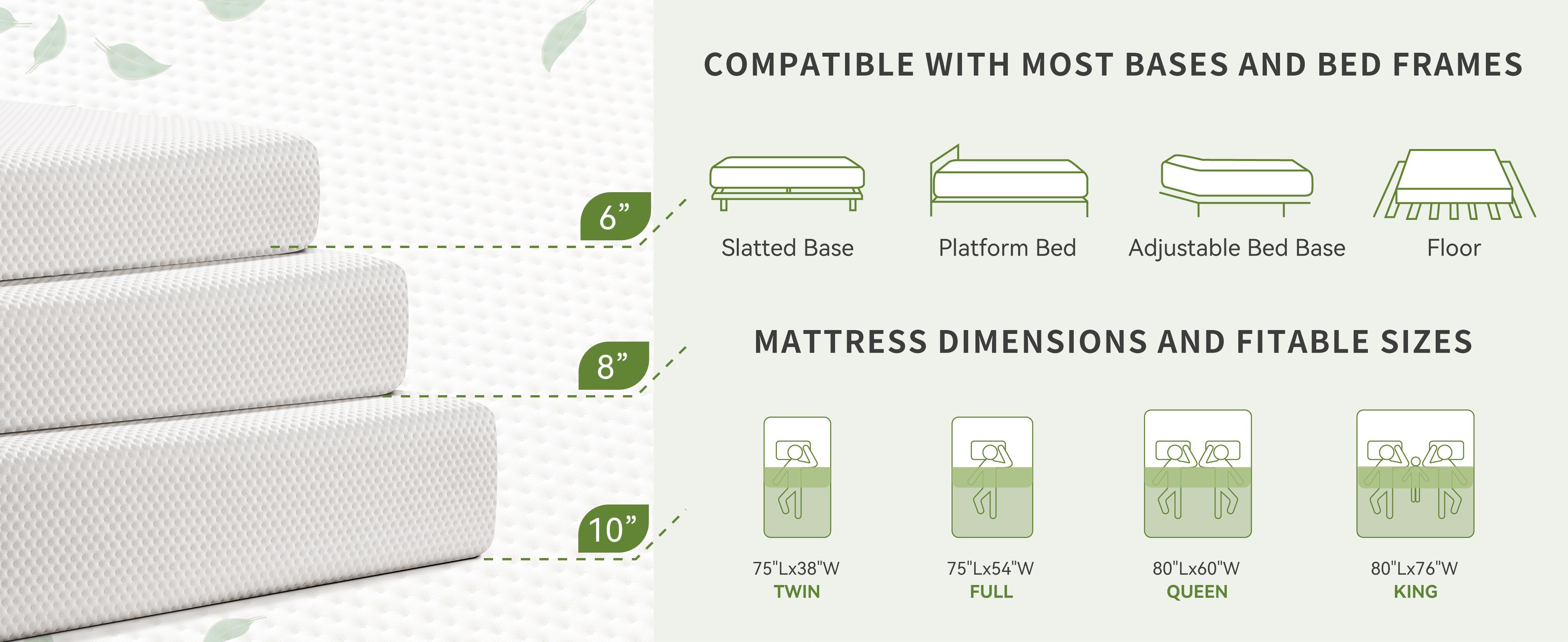 6 Inch Full Size Memory Foam Mattress, Bed in a Box, Medium Firm, Pressure Relief, CertiPUR-US Certified