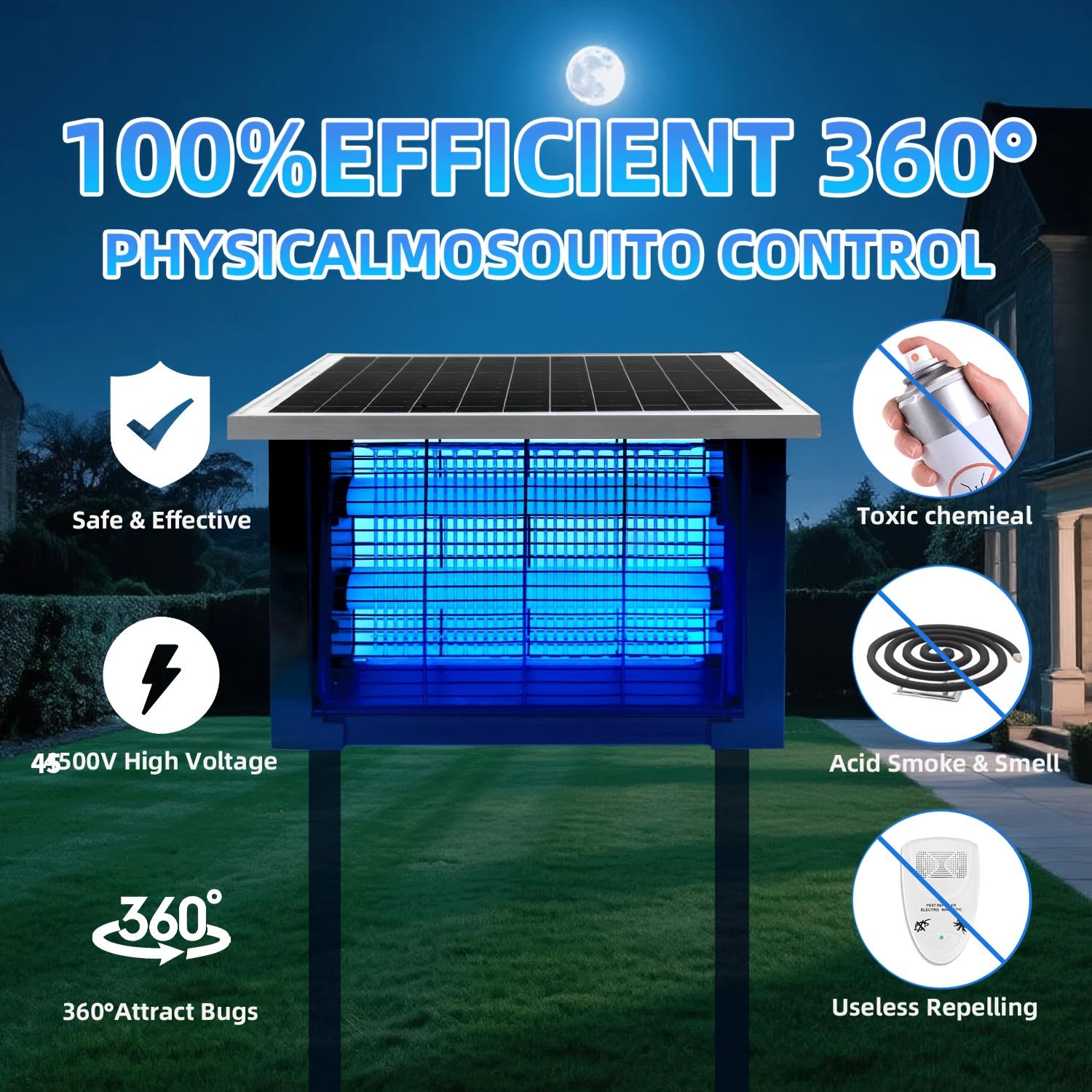 Solar Bug Zapper Outdoor for 2000 sq.ft Portable Rechargeable Mosquito Zapper with High Powered LED Light