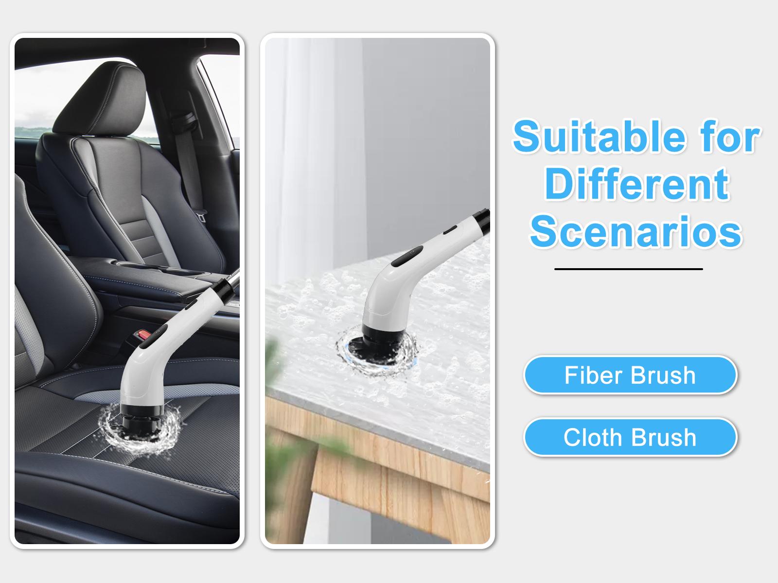 Electric Rotating Cleaning Brush with 2-Speed Settings, Adjustable Extension Rod Handle, and Detachable Brush Heads – Perfect for Cleaning Kitchens, Bathrooms, and More