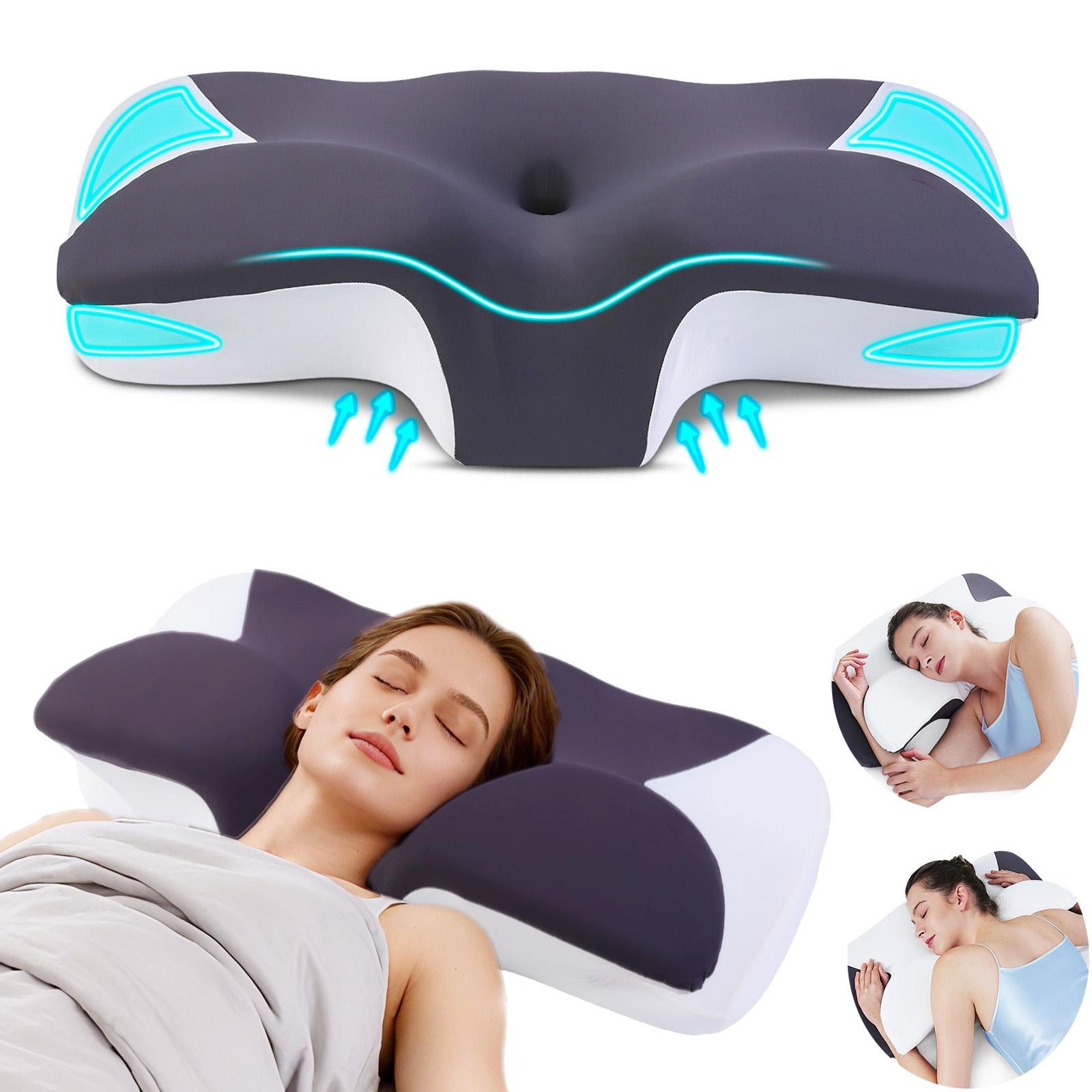 Widened double-wing neck pillow with a cool, breathable design and a removable pillowcase. Available in two different heights. Enlarged armrests accommodate both supine and prone sleepers.Ergonomic memory foam pillow. Valentine's and Christmas gifts.