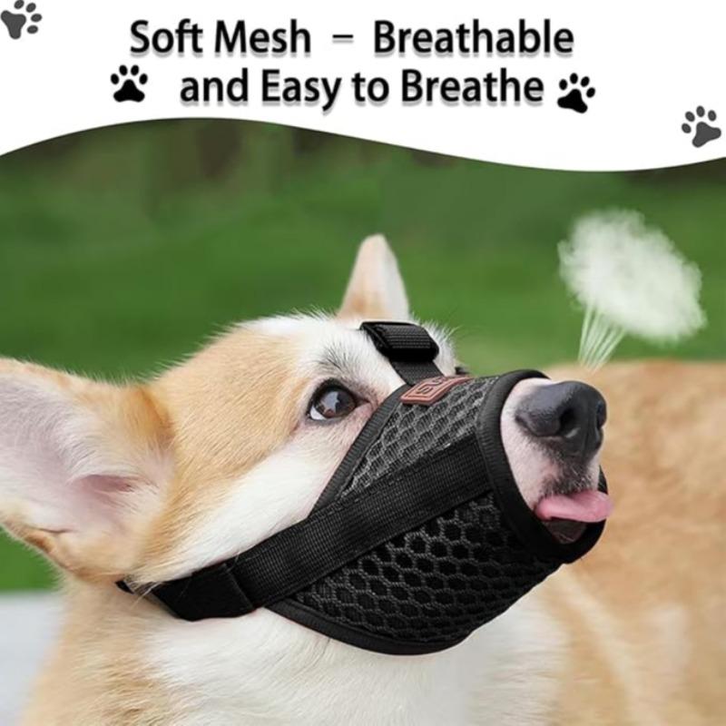 Breathable Mesh Dog Bite Proof Muzzle, Universal Size Pet Mouth Guard, Prevents Barking, Comfortable and Durable, Ideal for Active Dogs
