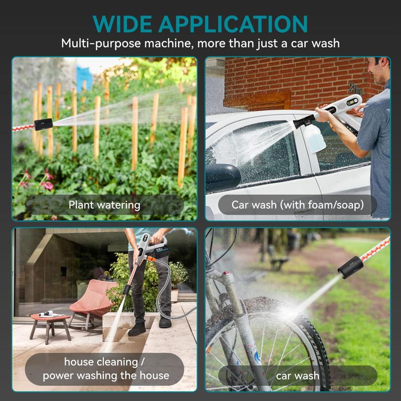 Yofidra 220Bar Brushless High Pressure Car Washing Machine Gun Water Wash Spray Gun 3 Speed Electric Garden Washing Machine For Battery 21V 1Machine Gun Water Wash Spray Gun 3 Speed Electric Garden Washing Machine For Battery 21V