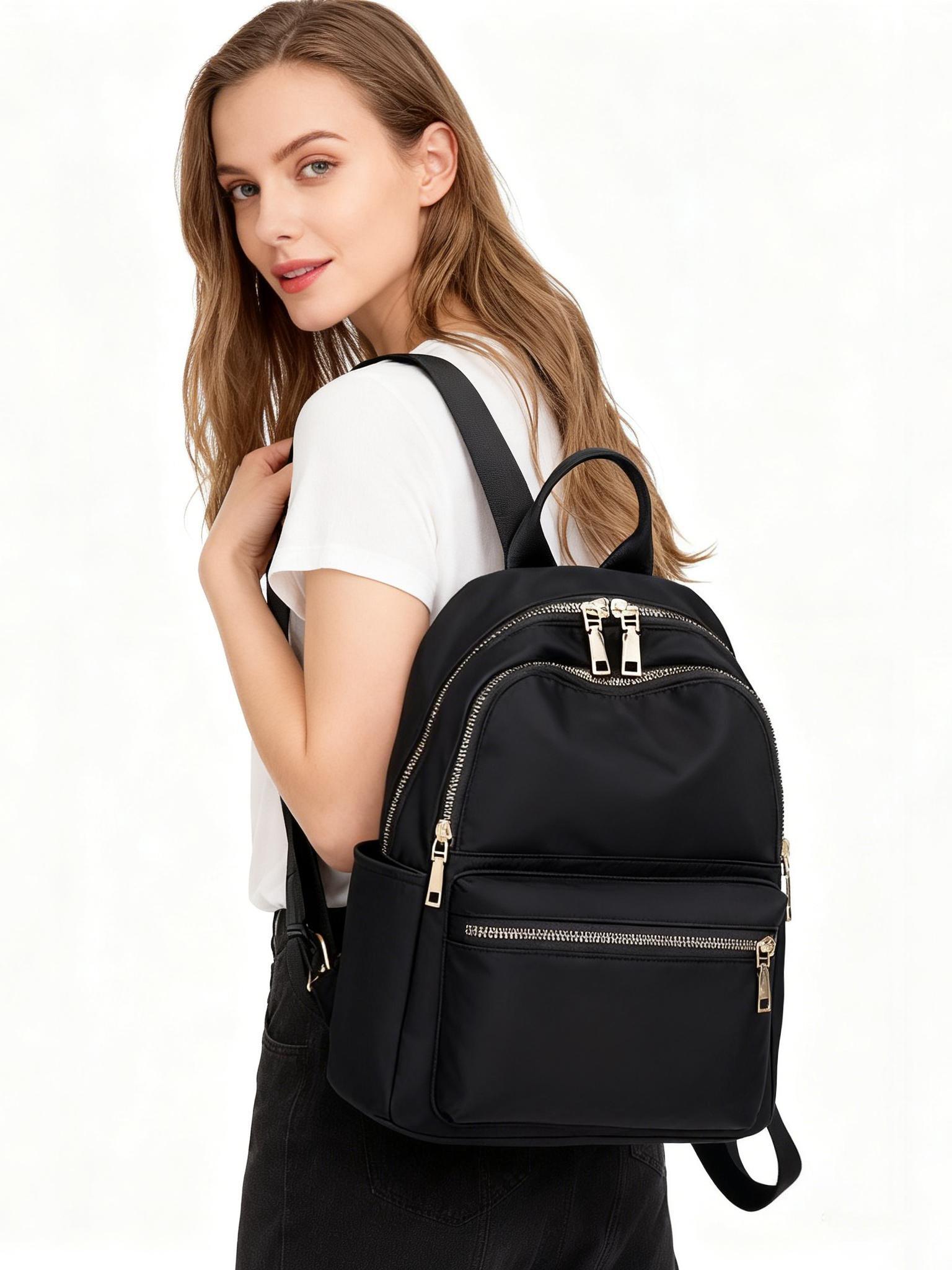 Trendy and versatile backpack, casual and fashionable backpack, textured solid color Lightweight Durable Backpack, suitable for students to use in class, commuting and other scenarios.