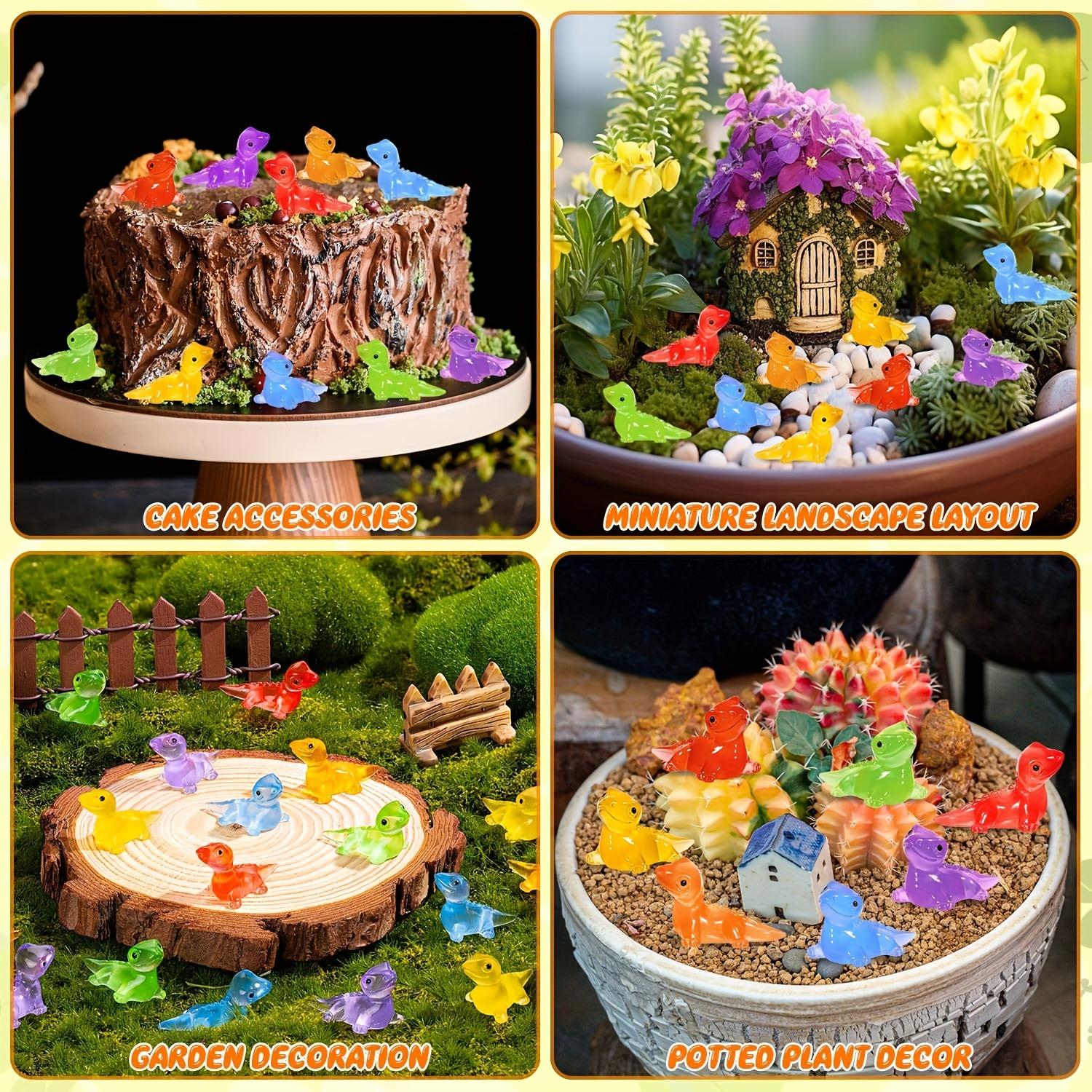 50/100pcs Glow-In-The-Dark Mini Resin Lizard Figurines, Cute Animal Design Semi-Transparent Lizard Statues, Animal Resin Models for DIY Crafts, Landscaping, Potted Plants, Decorative Figurines