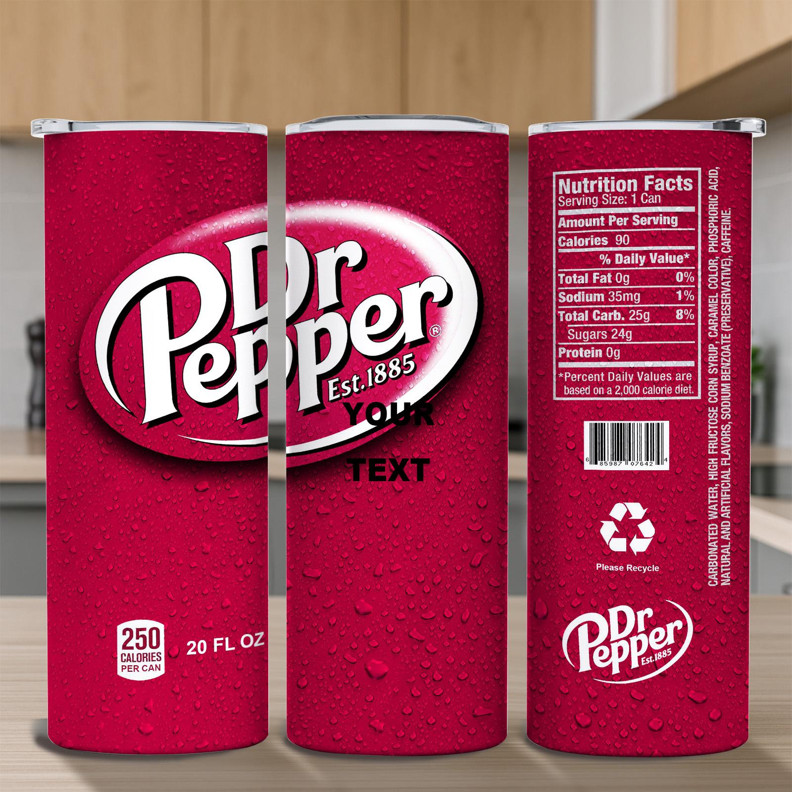 Siphalo 1pc 20oz Soda Can Style Skinny Tumbler, Red Fizzy Drink Print Insulated Stainless Steel Cup with Lid & Straw, Retro Beverage Design Travel Mug for Work, School, Gifts, Stainless Steel Drinkware