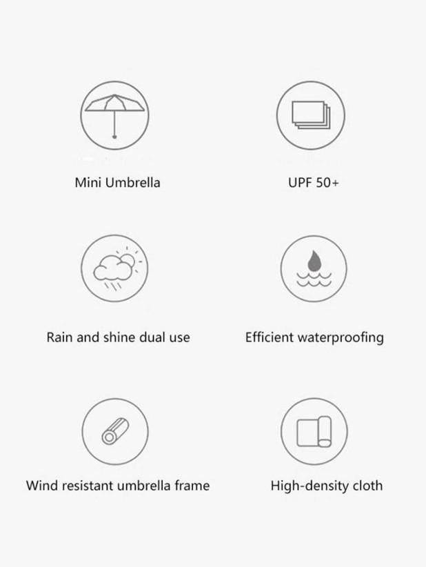 Lightweight 6-rib Mini Folding Umbrella, Compact & Durable Aluminum Alloy Handle & Frame Umbrella, Stylish & Portable for Sun and Rain