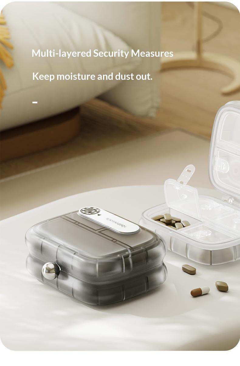 Portable small pill box for daily medication, sealed and moisture-proof, suitable for carrying with you, transparent pill box for use seven days a week