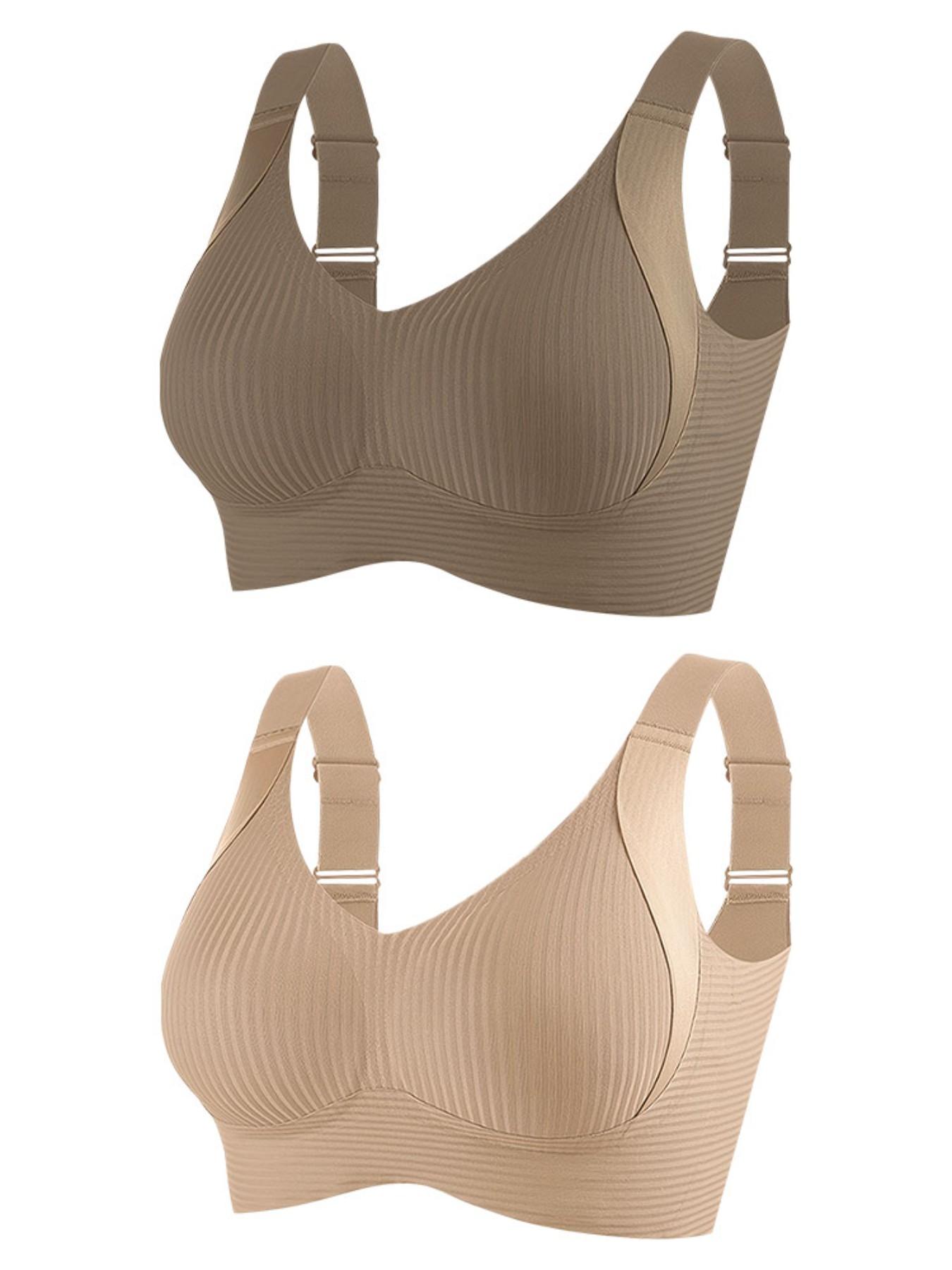 Women's Bra Set, Back Tie Design, Adjustable Fit, Push-Up Function, Seamless, Wire-Free Comfort, Ideal for Daily Wear