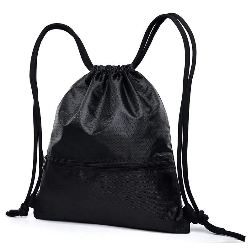 Drawstring backpack/cinch sack—suitable for basketball, outdoor activities, dance, fitness, shopping, sports, and yoga; made of water-resistant nylon