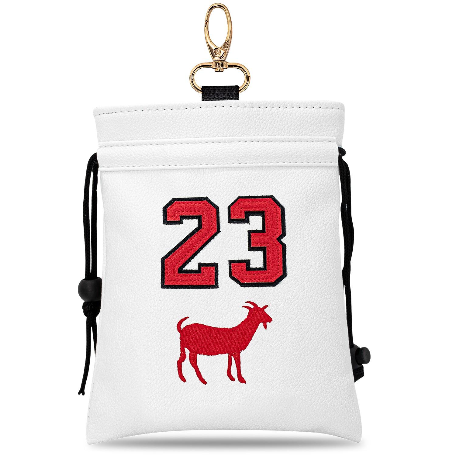 Portable Drawstring Golf Valuables Bag, Embroidered 'letter 23' Golf Ball Pouch, Durable Golf Storage Bag for Men Women Golfers