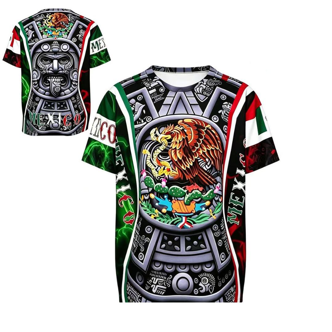 ️Men's 2026 Mexico Soccer Jerseys,   Mexico Aztec Eagle T-Shirt, Jerseys De Mexico, MexicanAztec Calenda Graphic Retro Soccer Jersey good graphic tees