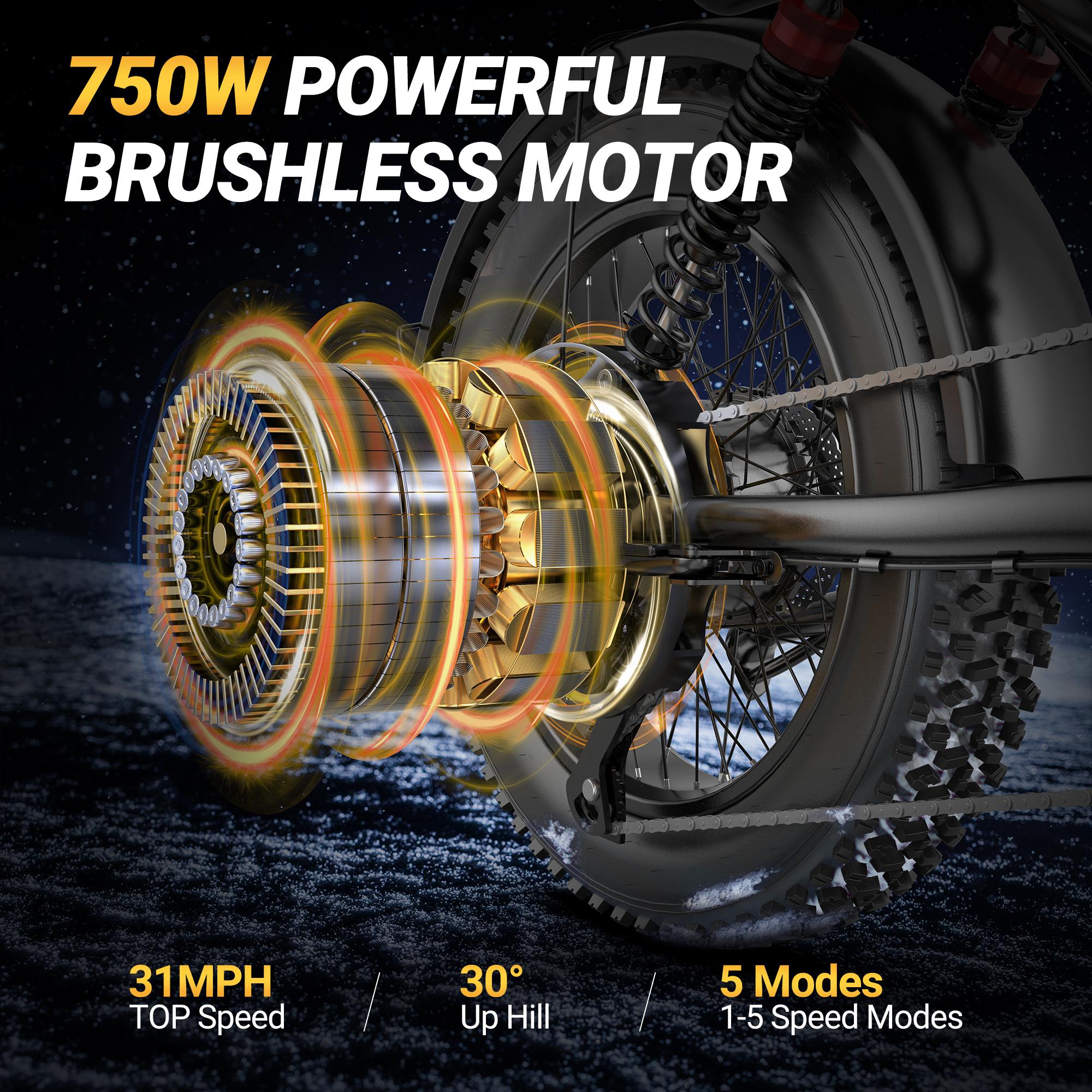 【VOLTVOGUE】Peak 1500W Electric Off-Road Bike 20-Inch Full Suspension E-Motorcycle, 48V 20Ah Removable Battery, 31MPH Top Speed, 40-55 Mile Range, 2-Seater, LED Headlights, 20-Inch All-Terrain Fat Tires, UL 2849 Certified