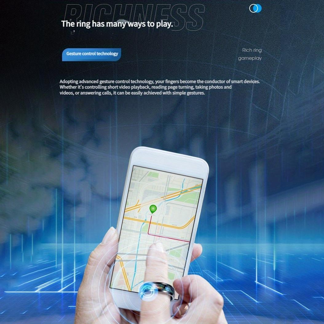 Colorful Abalone Shell Smart Ring, Step Counter Fitness Tracker, Sleep Monitor, Rechargeable USB, Wireless, Battery-Powered