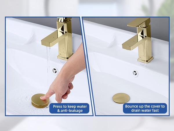 Hibbent All Metal Upgraded Bathroom Sink Stopper, Universal Pop Up Sink Drain Strainer, Brass Bullet Core Push Type Sink Stopper for 1.1''~2.3''' Basin, Anti Clogging Drain Filter Hibbent All Metal Upgraded Bathroom Sink Stopper, Universal Pop Up Sink Drain Strainer, Brass Bullet Core Push Type Sink Stopper for 1.1''~2.3''' Basin, Anti Clogging Drain Filter